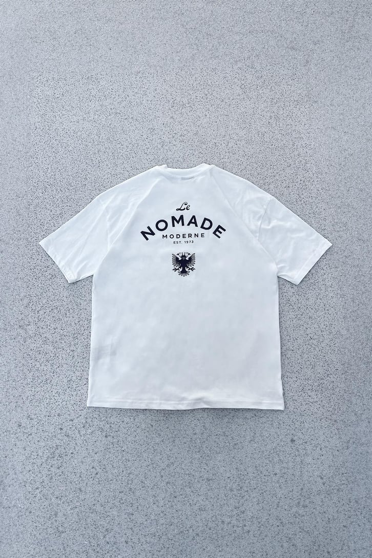 Le Nomade Baskılı Ekru Oversize Tişört