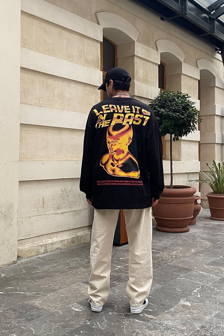 Leave İt İn The Past Printed Oversize Sweatshirt
