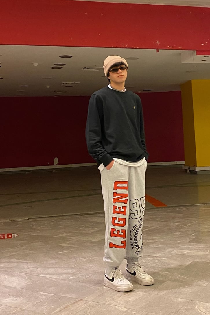 Legend Printed Oversize Gri Sweatpant