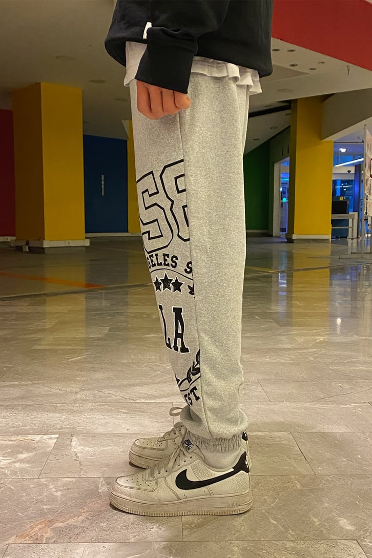 Legend Printed Oversize Gri Sweatpant