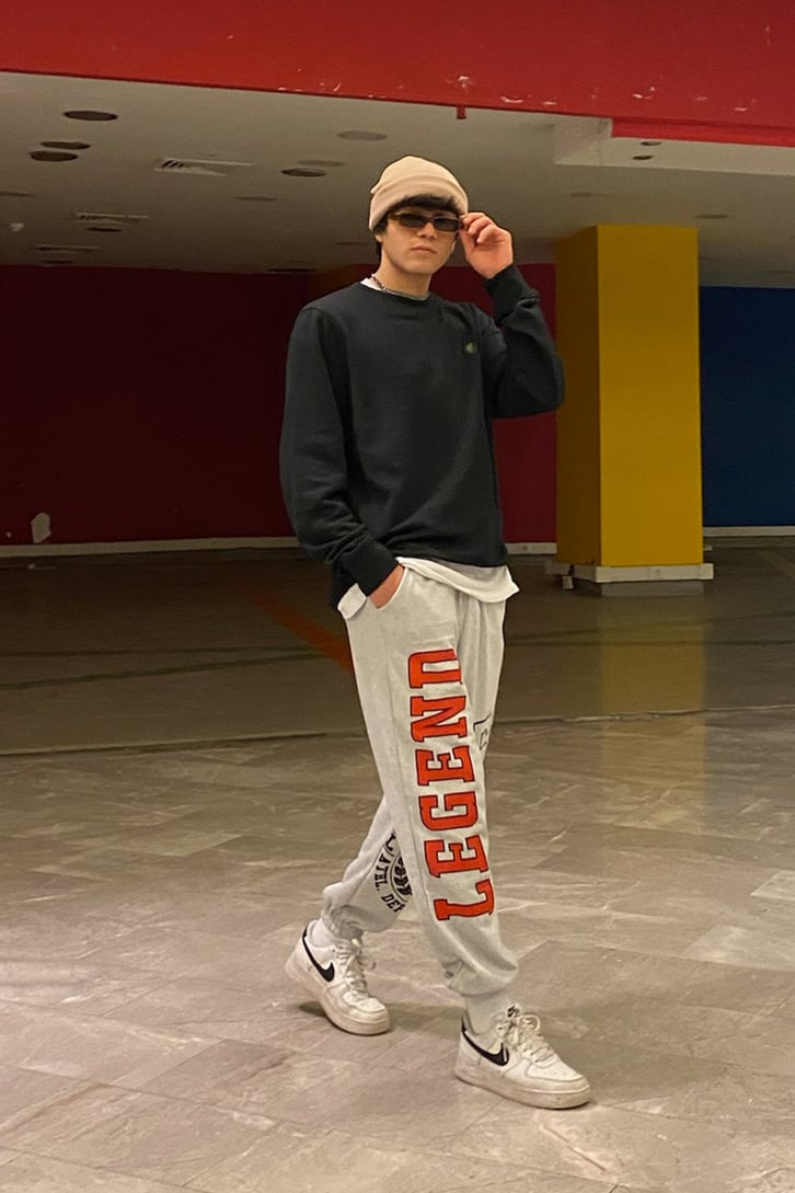 Legend Printed Oversize Gri Sweatpant