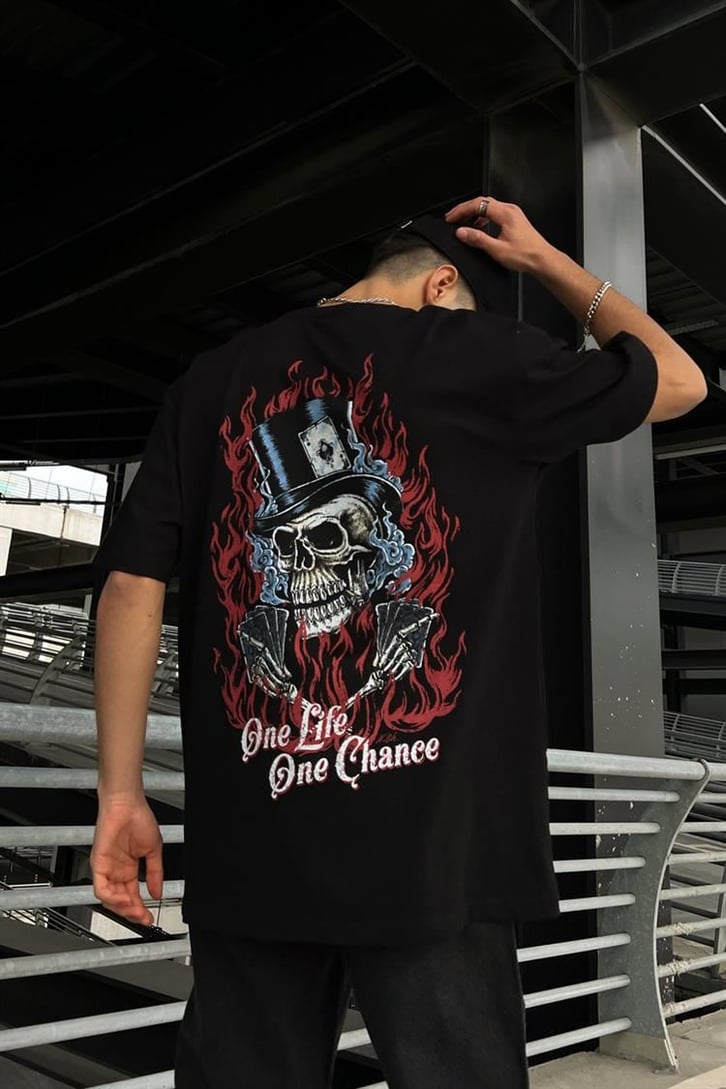 Legendary Outlaw Siyah Oversize Tişört