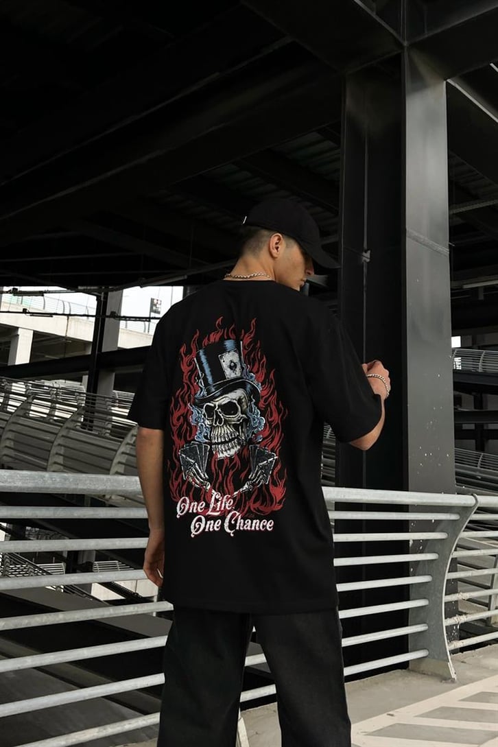 Legendary Outlaw Siyah Oversize Tişört