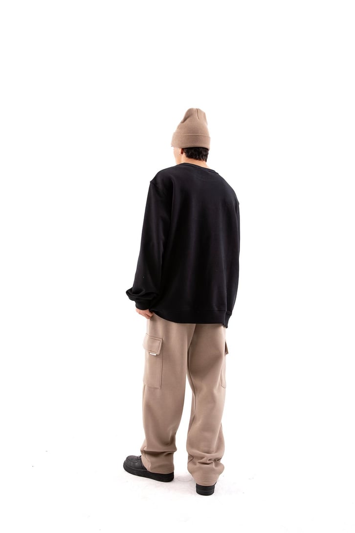 Leon Football Baskılı Siyah Oversize Sweatshirt