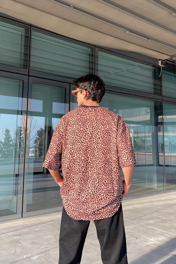 Leopar Desen Oversize Premium Tshirt