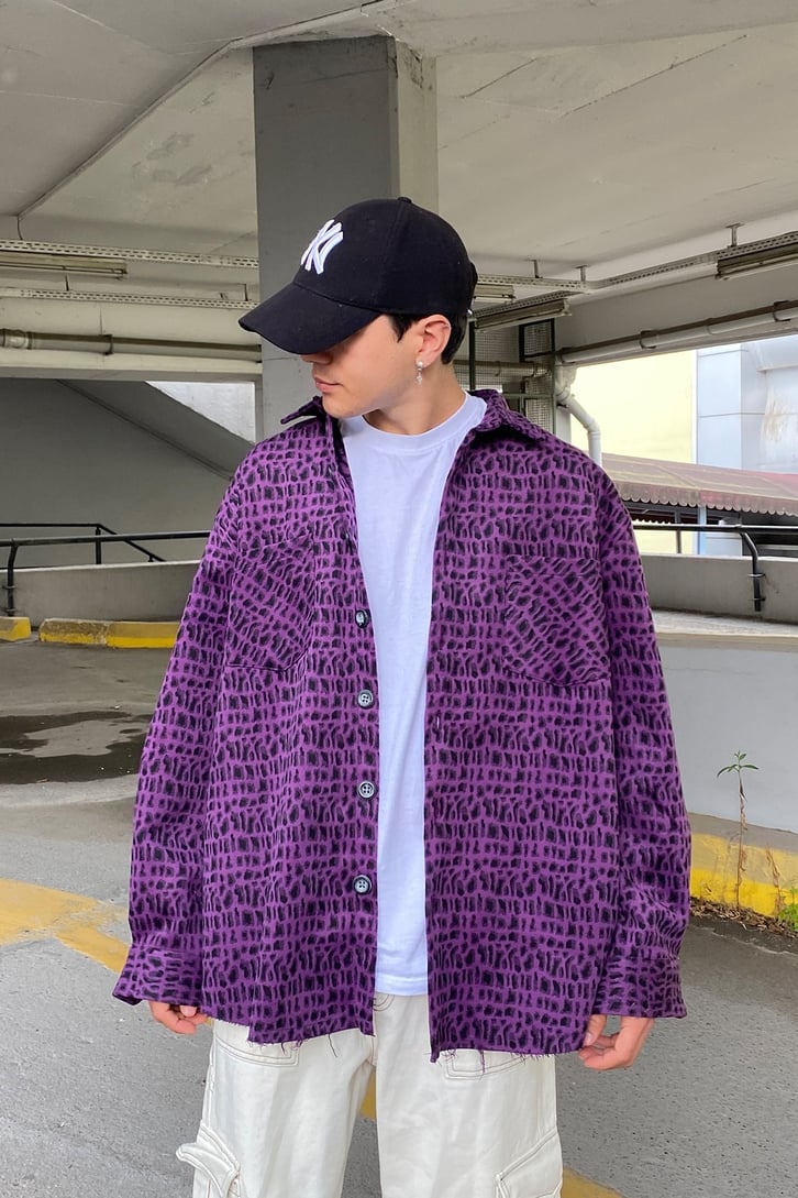 LEOPAR DESENLİ OVERSIZE GÖMLEK CEKET