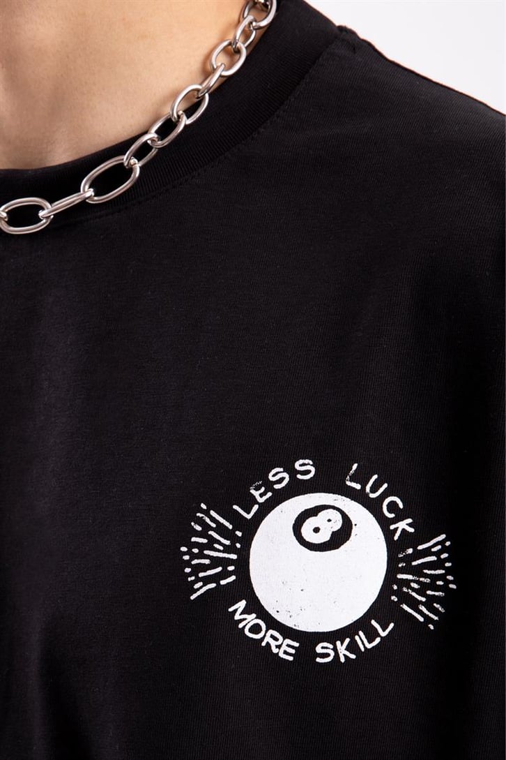 Less Luck Baskılı Oversize Tshirt