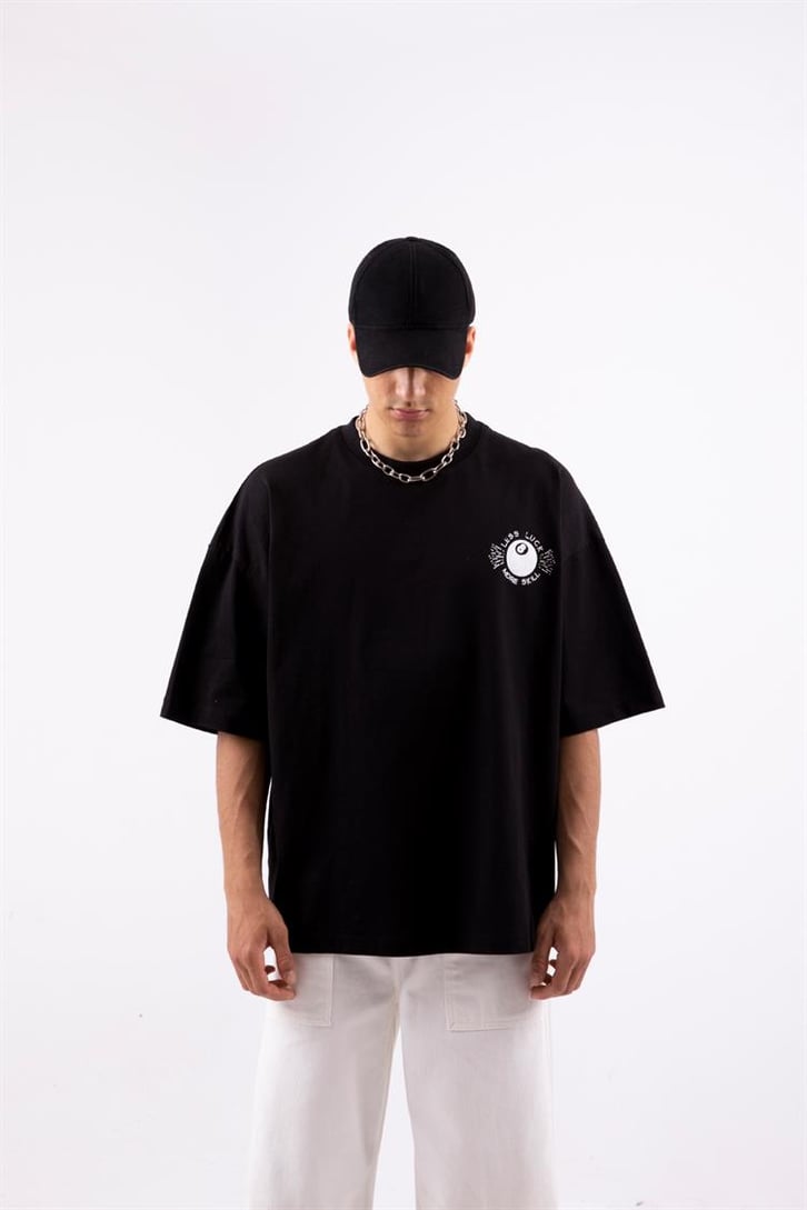Less Luck Baskılı Oversize Tshirt