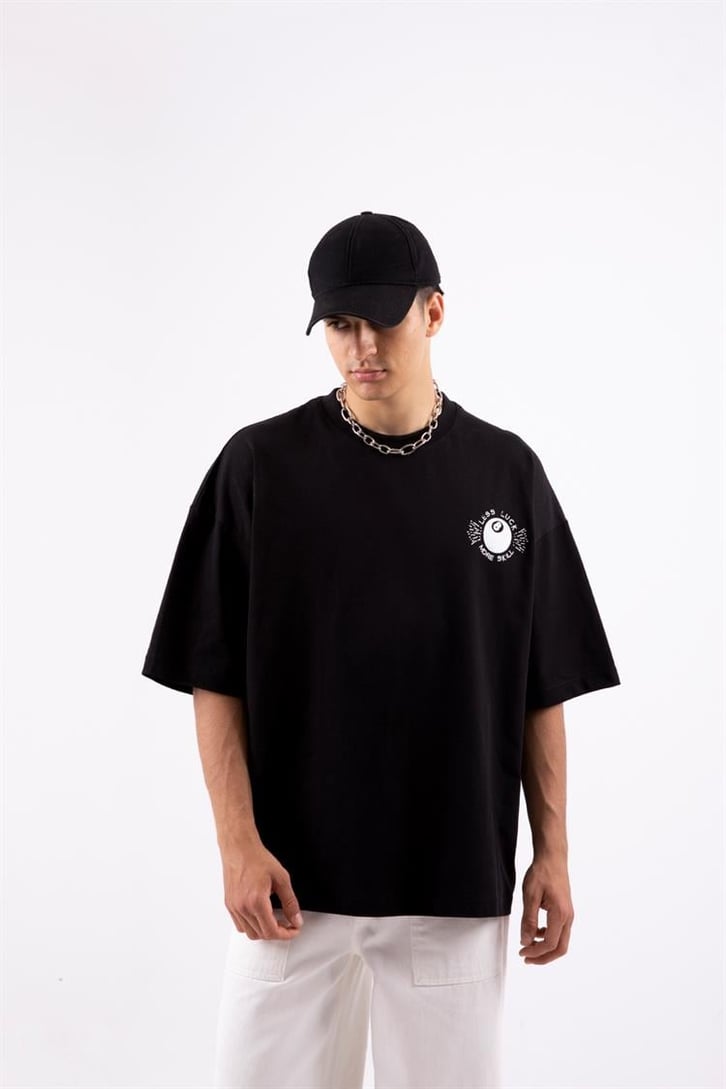 Less Luck Baskılı Oversize Tshirt