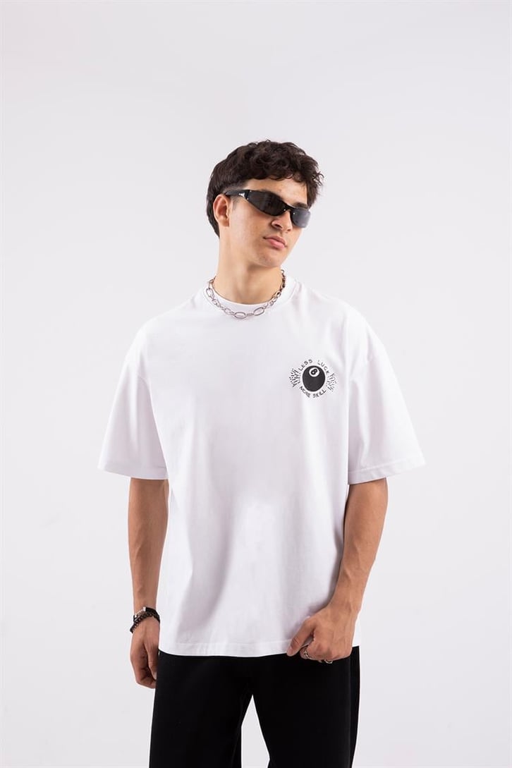 Less Luck Baskılı Oversize Tshirt