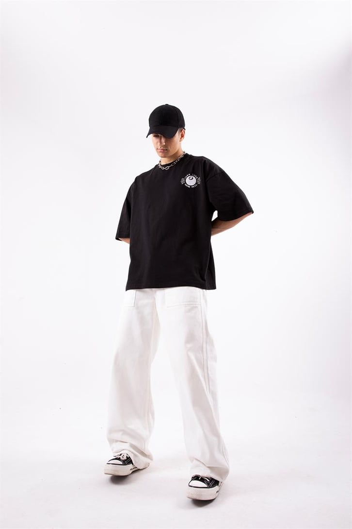 Less Luck Baskılı Oversize Tshirt