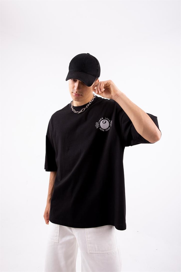 Less Luck Baskılı Oversize Tshirt