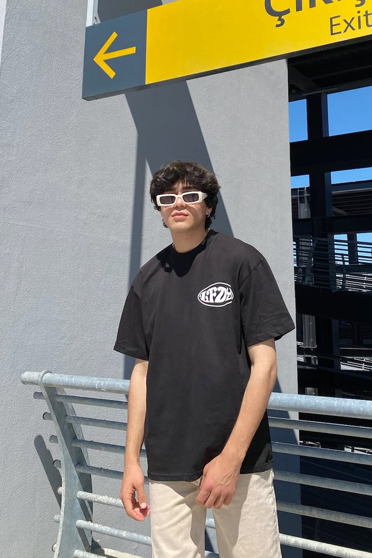 LFDY Basklı Oversize Tshirt