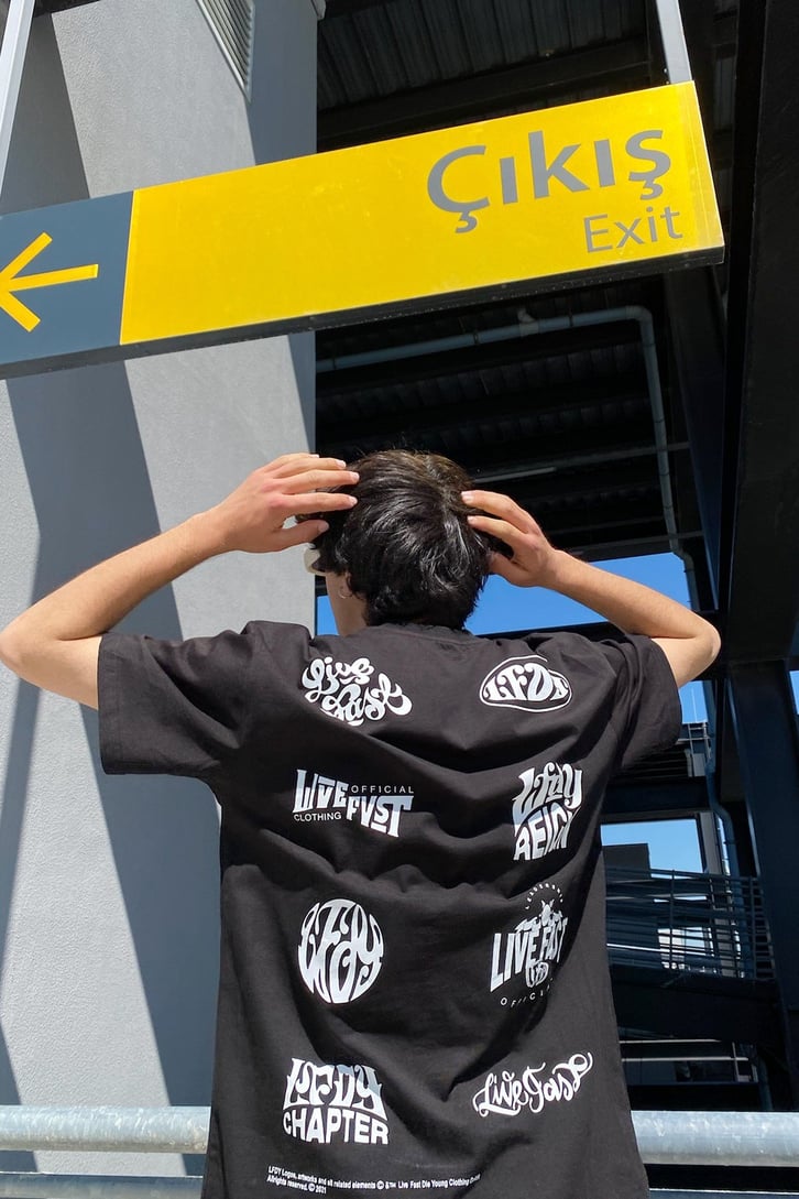 LFDY Basklı Oversize Tshirt