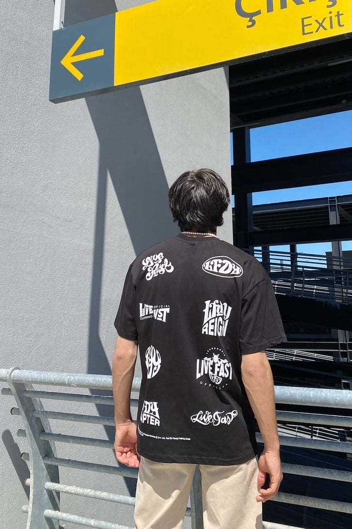 LFDY Basklı Oversize Tshirt