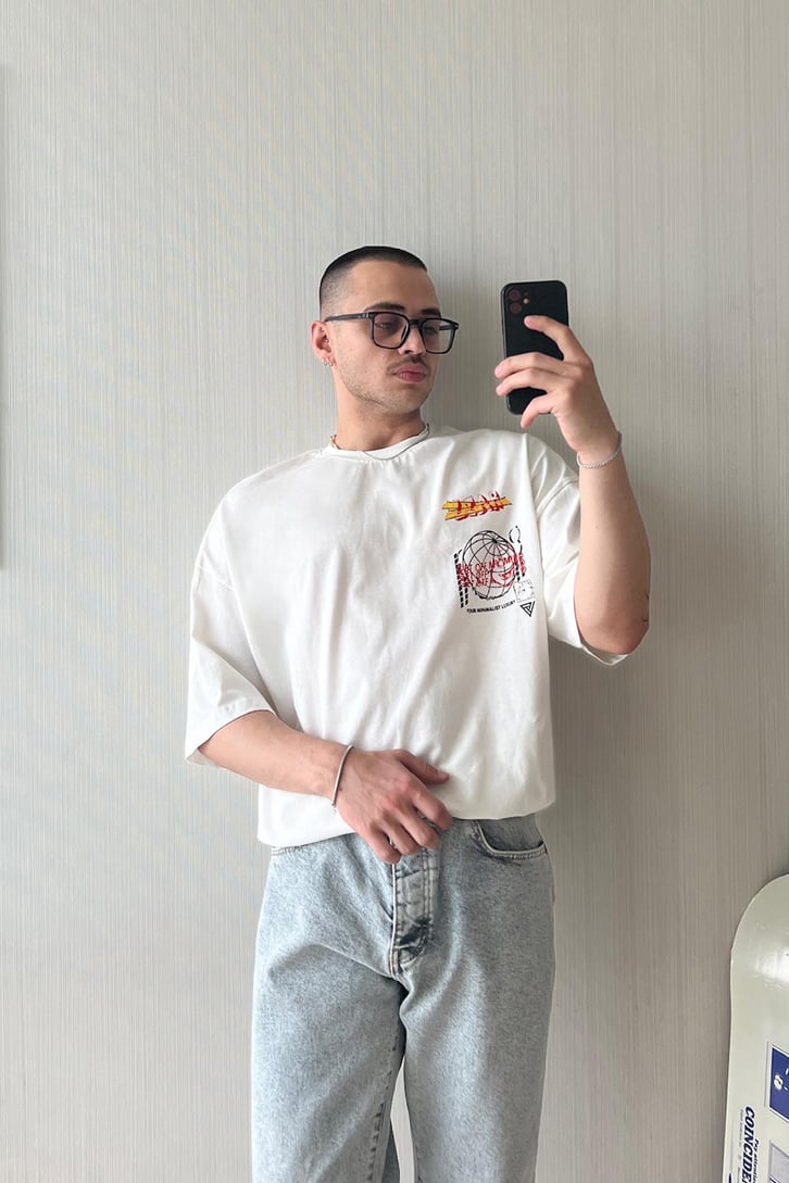 Liar Baskılı Oversize Tişört
