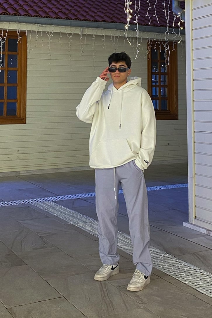 Light Gray Fermuar Paça Relax Sweatpant