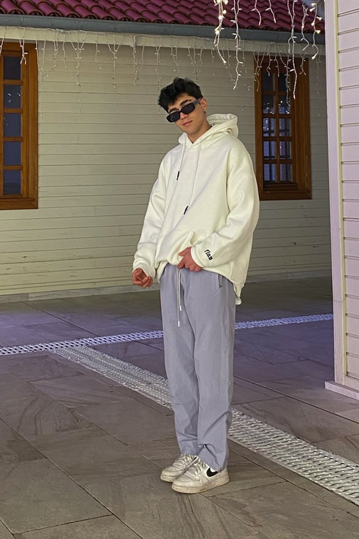 Light Gray Fermuar Paça Relax Sweatpant