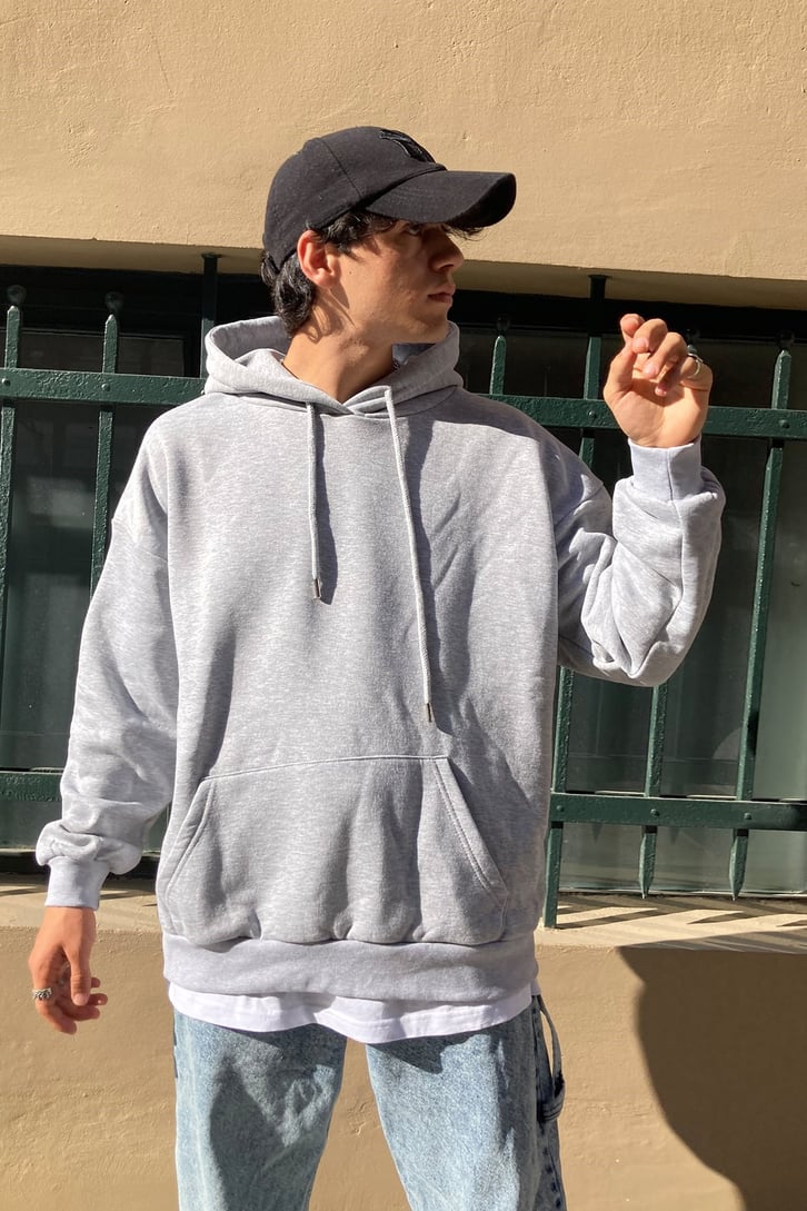 LightGray Basic Oversize Hoodie