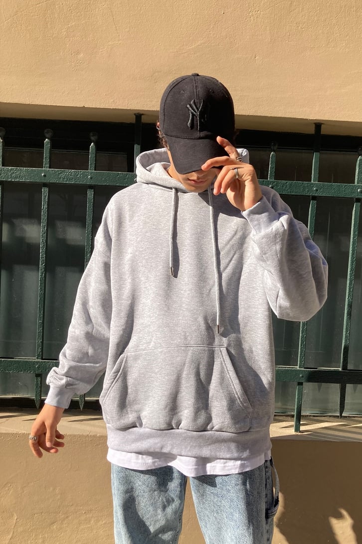 LightGray Basic Oversize Hoodie