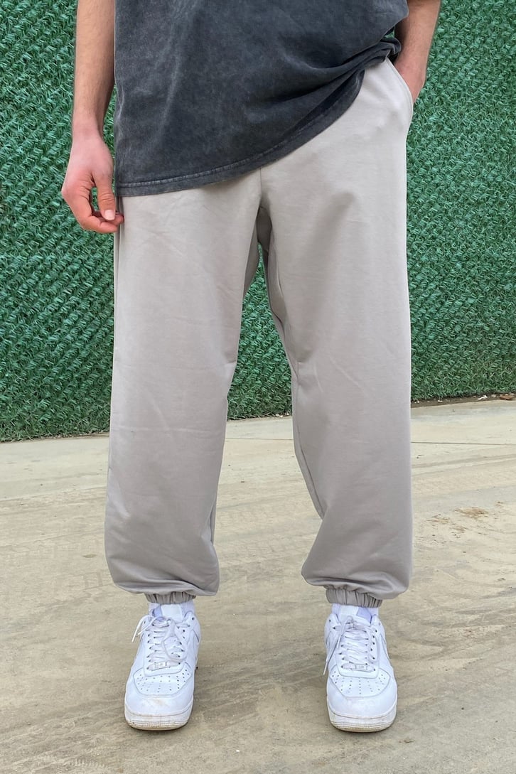 Lighting Gray Etiket Detay Oversize Sweatpant