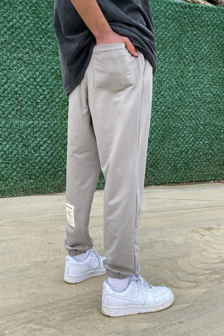 Lighting Gray Etiket Detay Oversize Sweatpant