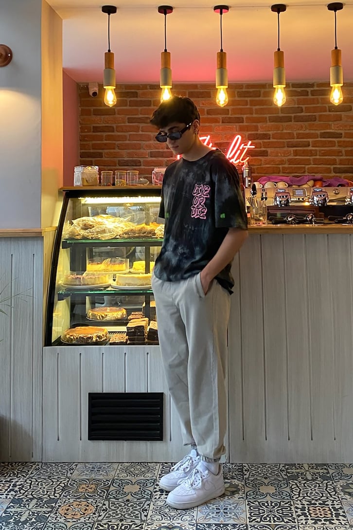 Lighting Gray Oversize Washed  Sweatpant