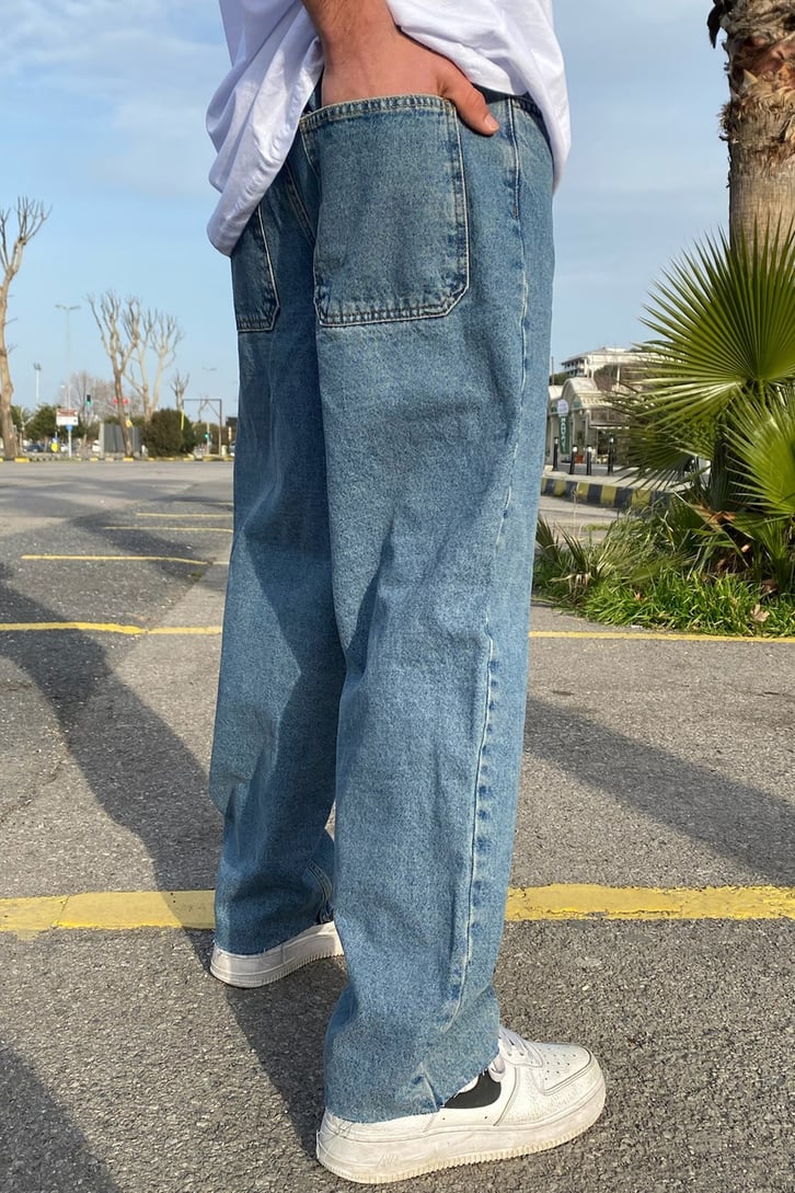 Lighting Navy Blue Baggy Jean