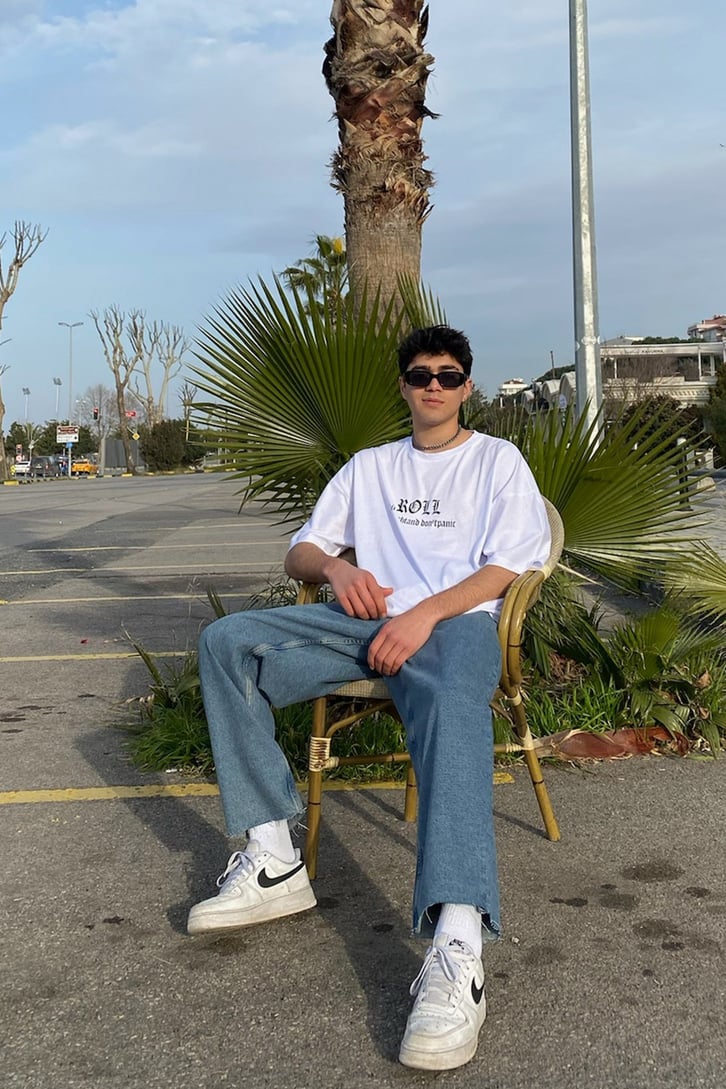 Lighting Navy Blue Baggy Jean