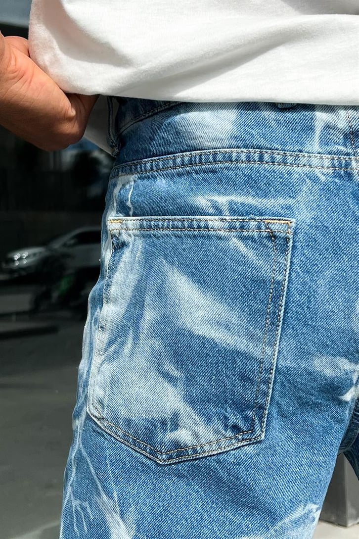 Lightning Desen Mavi Regular Jean