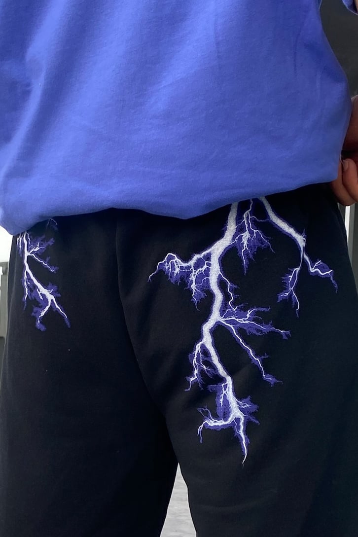 Lightning Strike Baskılı Siyah Şort