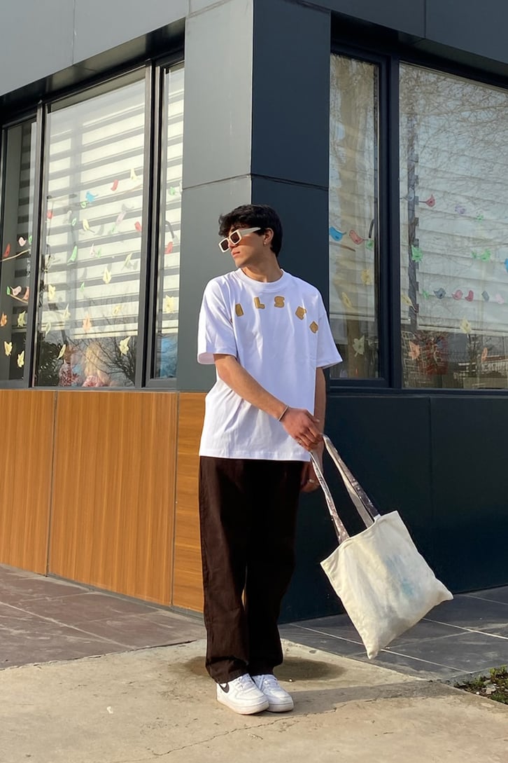 Lilseb Oversize Beyaz Tshirt