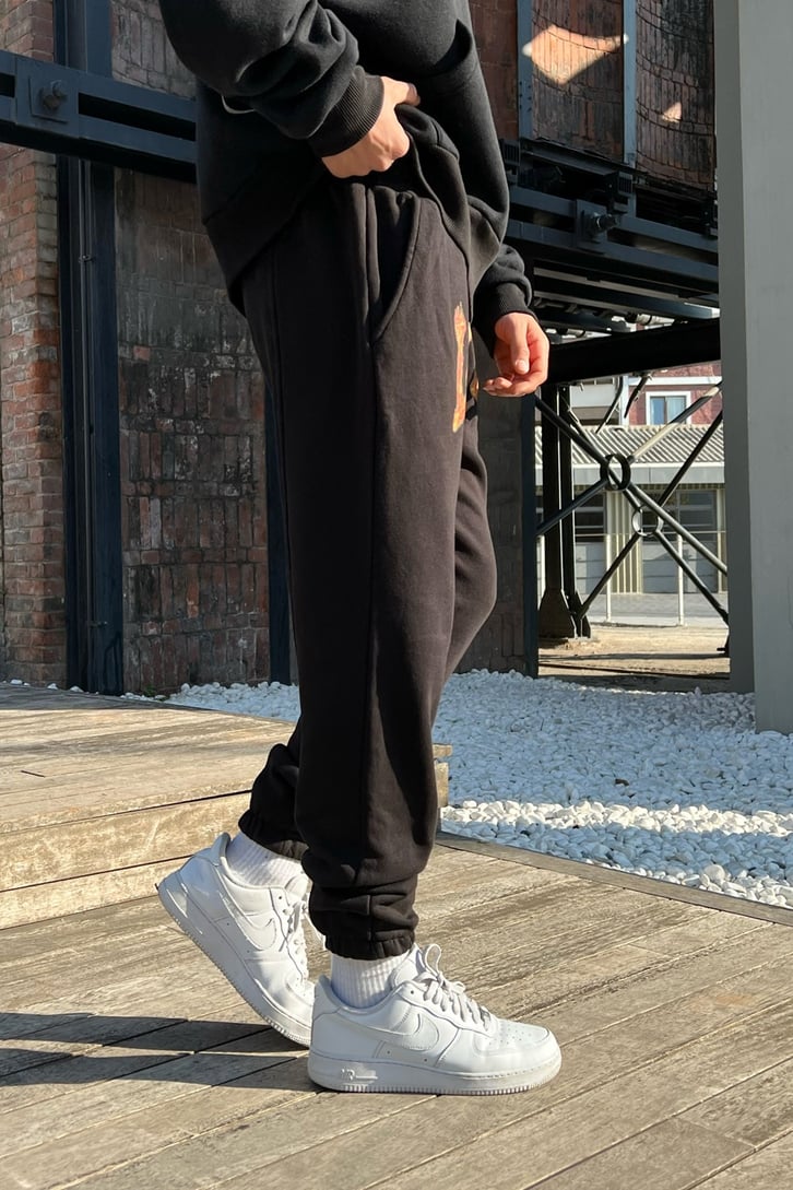 Limited Baskılı Siyah Jogger Fit Eşofman Altı
