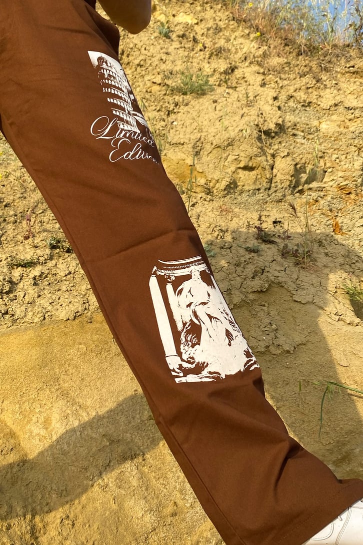 Limited Edition Baskılı Kahverengi Pantolon
