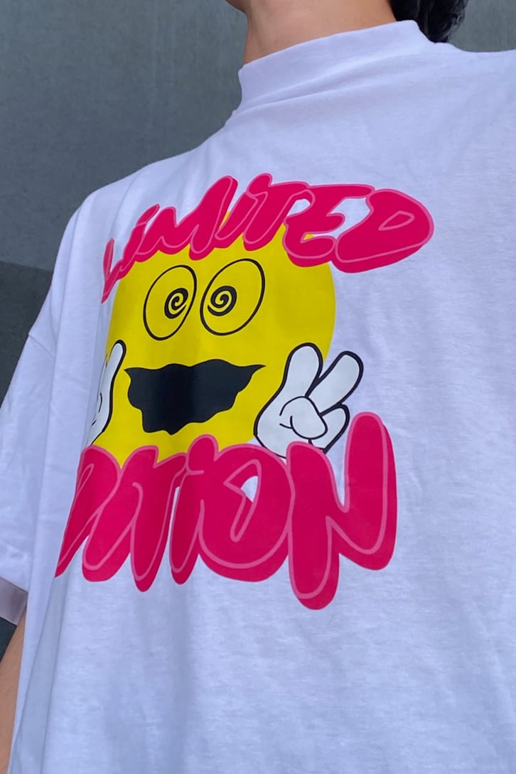 Limited Edition Zoom Baskılı Beyaz Oversize Tshirt