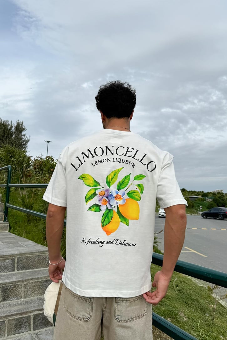 Limoncello Baskılı Oversize Tişört