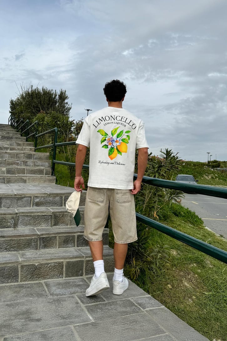 Limoncello Baskılı Oversize Tişört