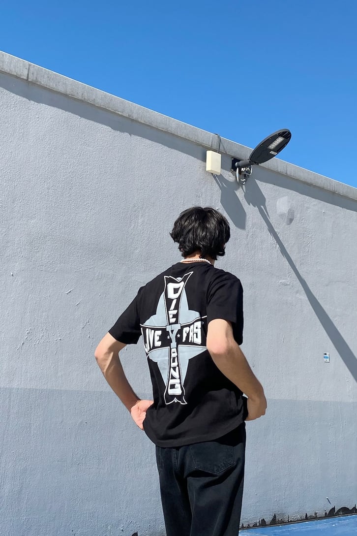 Live Fast Baskılı Oversize Tshirt