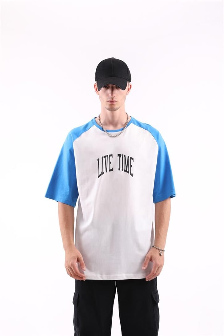 Live Time Baskılı Oversize Tshirt