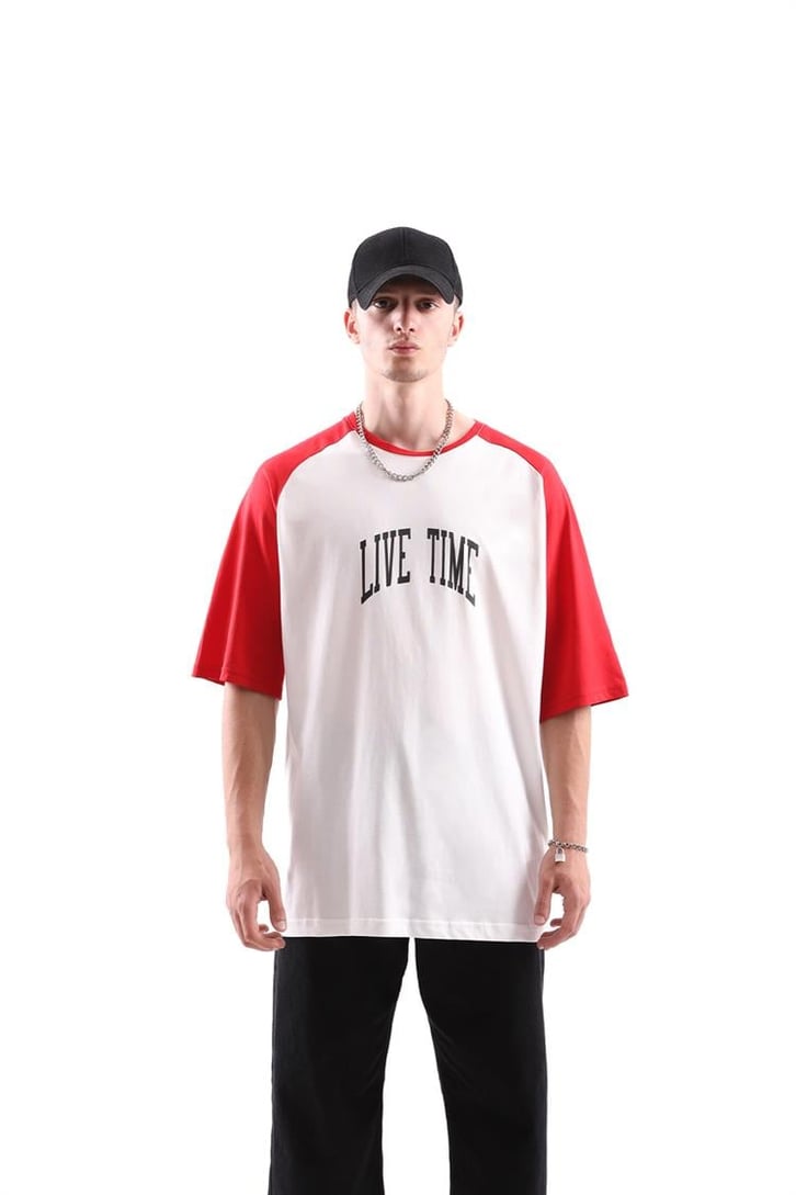 Live Time Baskılı Oversize Tshirt