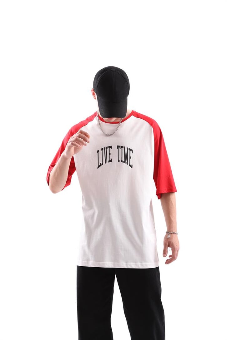 Live Time Baskılı Oversize Tshirt