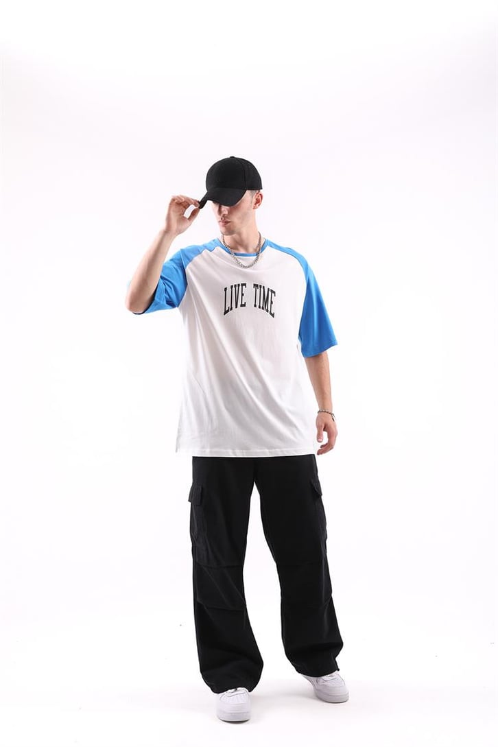 Live Time Baskılı Oversize Tshirt