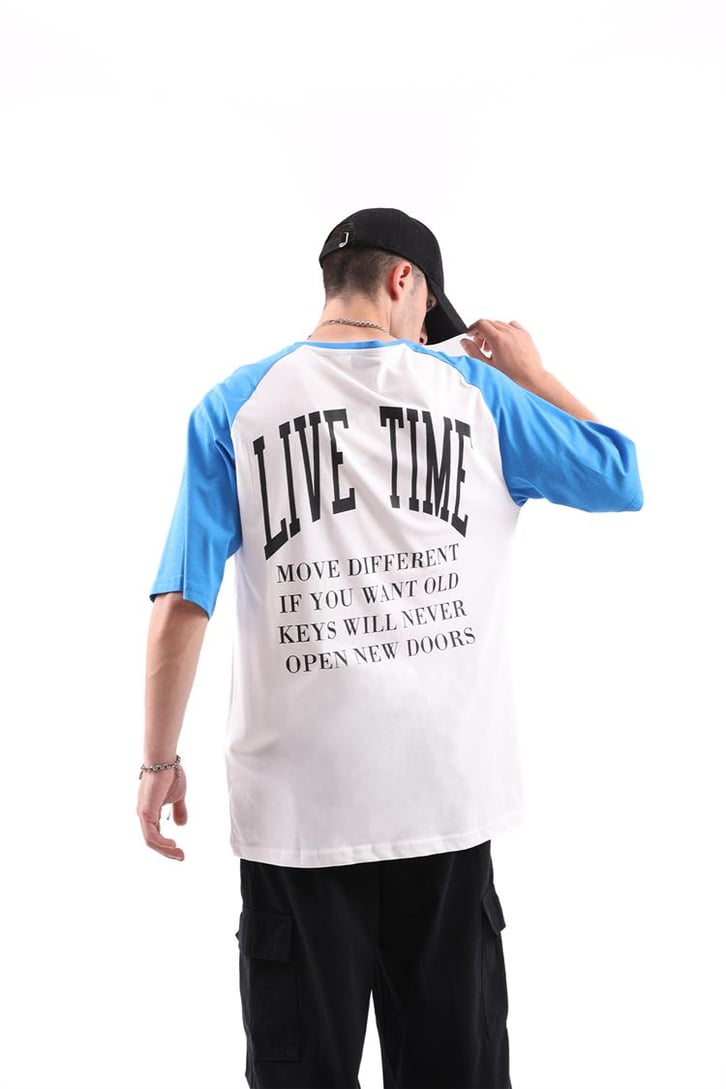 Live Time Baskılı Oversize Tshirt