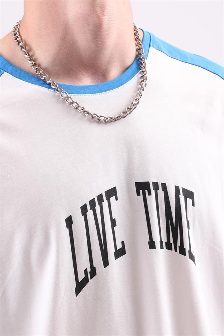 Live Time Baskılı Oversize Tshirt