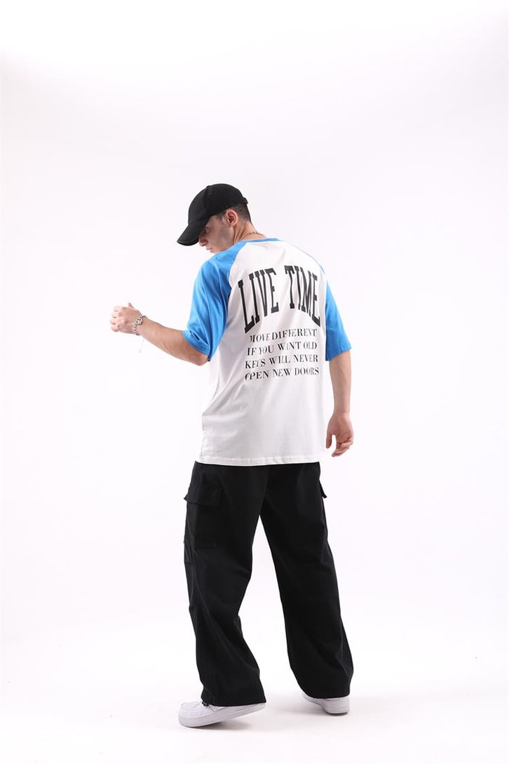 Live Time Baskılı Oversize Tshirt