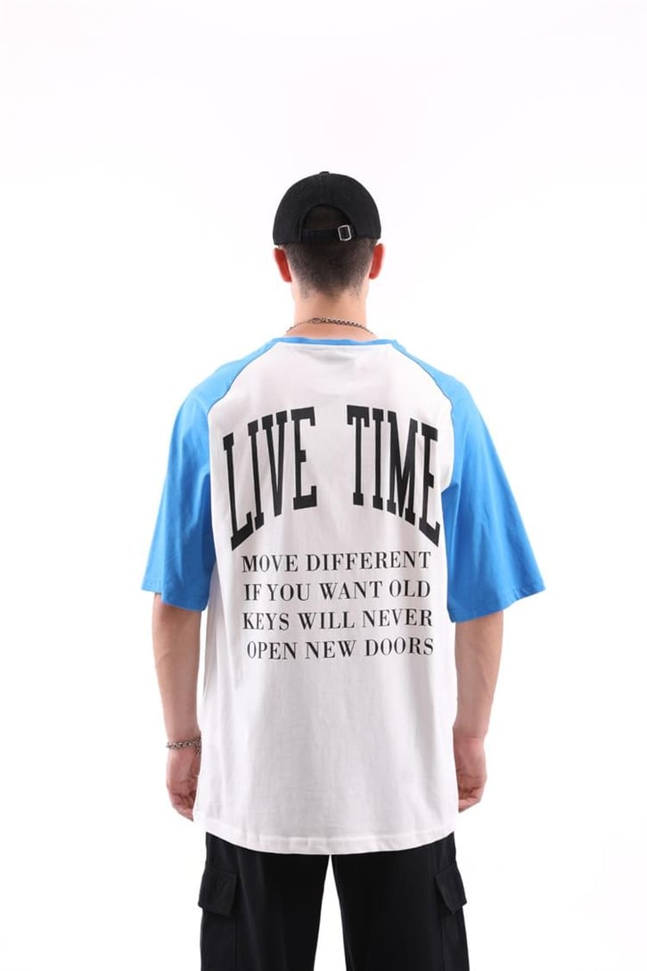 Live Time Baskılı Oversize Tshirt