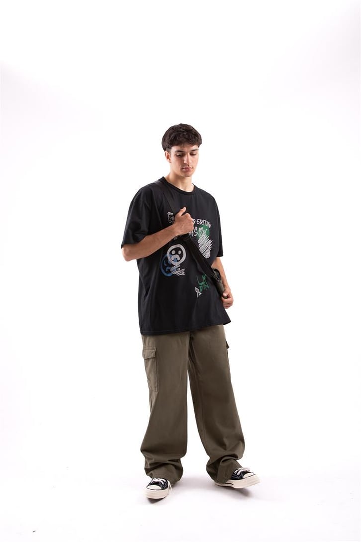 Lmtd Smile Siyah Oversize Tshirt