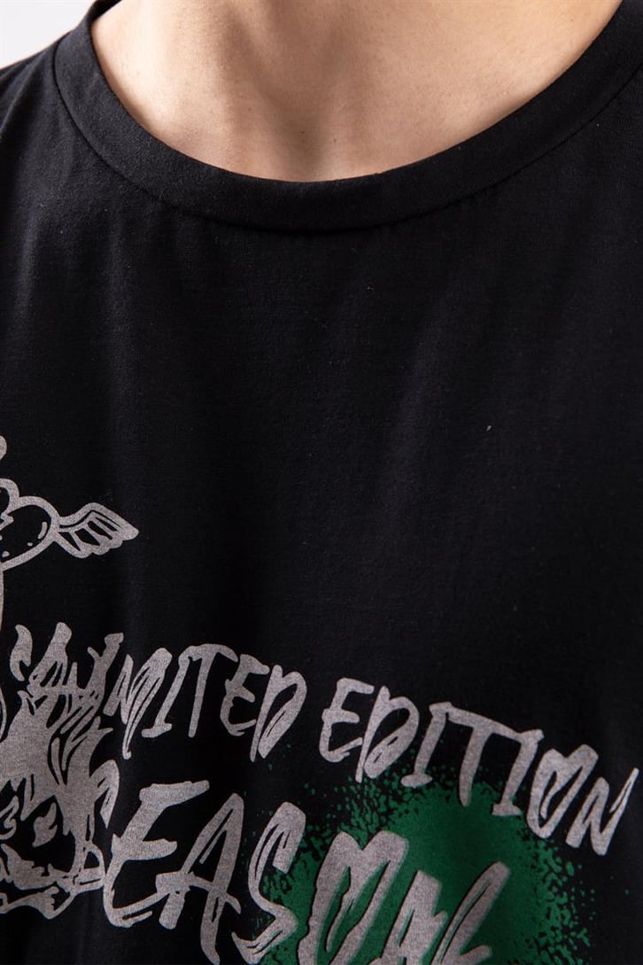 Lmtd Smile Siyah Oversize Tshirt