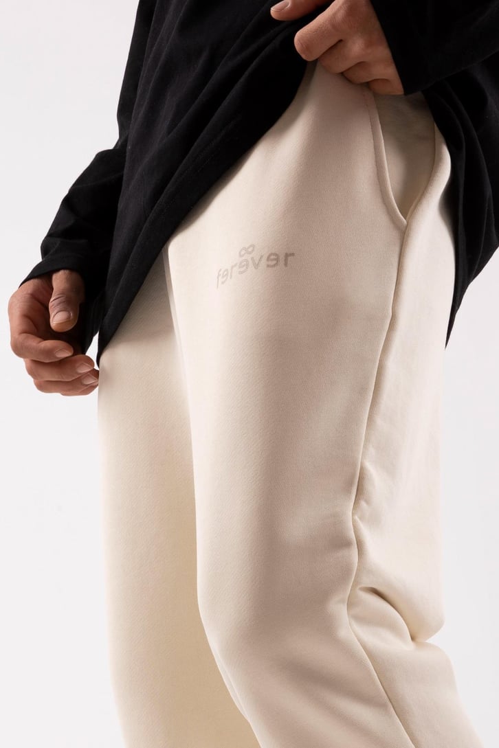 Logo Baskılı Krem Jogger Eşofman Altı