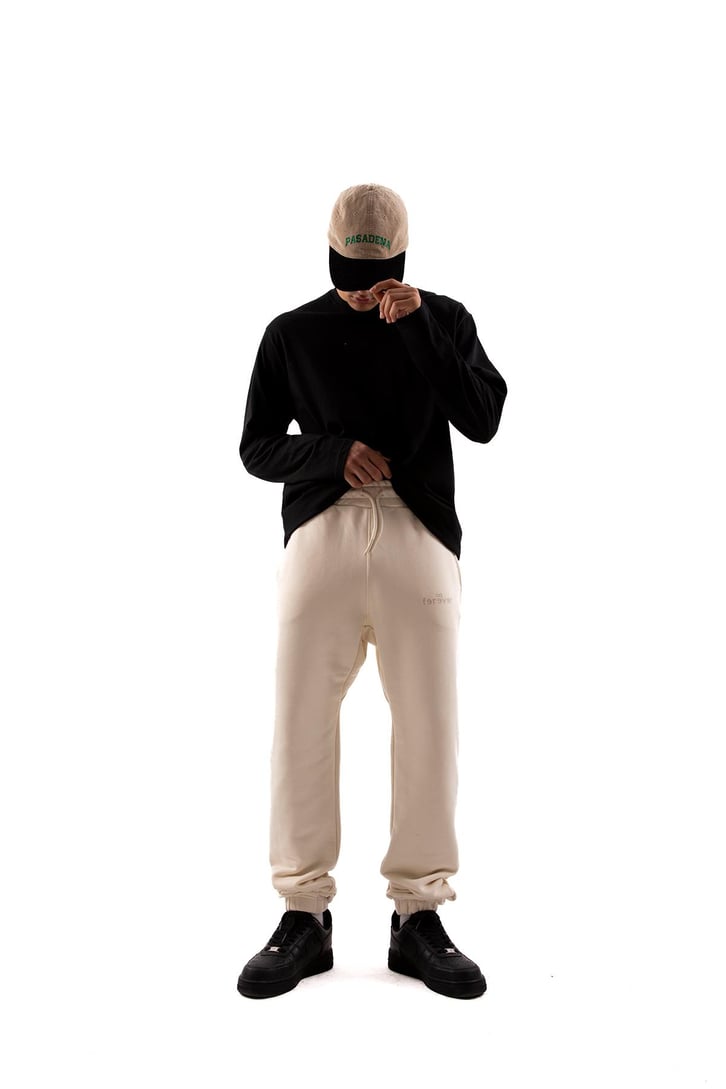 Logo Baskılı Krem Jogger Eşofman Altı